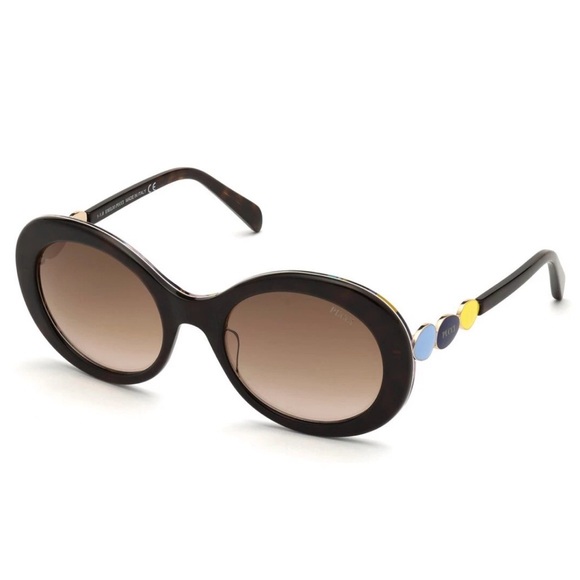 Emilio Pucci Brown Tortoise Oval Sunglasses EP127 52F - Picture 9 of 12